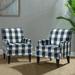 Akorda Classic Patterned Upholstered Nailhead Trim Armchairs Set of 2 by HULALA HOME