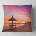 Designart 'Lifeguard Station in Beautiful Beach' Modern Seashore Throw Pillow