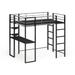 Boor Modern Black Metal Loft Bed with Workstation by Furniture of America