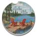 Absorbent Stone Car Coasters - Lake Life - Set of 2 - 2.620