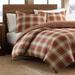 Eddie Bauer Edgewood Red Plaid Cotton 3-piece Duvet Cover Set