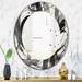 Designart 'Black and White Minimalistic ' Printed Modern Mirror - Oval or Round Wall Mirror - Grey