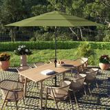 California Umbrella 11' Rd. Alum/Fiberglass Rib Patio Umb,Crank Lift/Collar Tilt, Dbl Wind Vent, Black Finish, Sunbrella Fabric