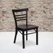 2 Pack Three-Slat Ladder Back Metal Restaurant Chair