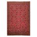 Yalameh Hand Knotted Red,Charcoal Wool Persian Oriental Area Rug (6'7''x9'9'') - 6'5" x 9'8"