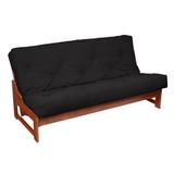 Twin-size Black Suede Futon Mattress