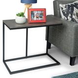WYNDENHALL Hubbard SOLID MANGO WOOD and Metal 28 inch Wide Square Industrial Wide C Side Table in Warm Grey - 28 x 15 x 25