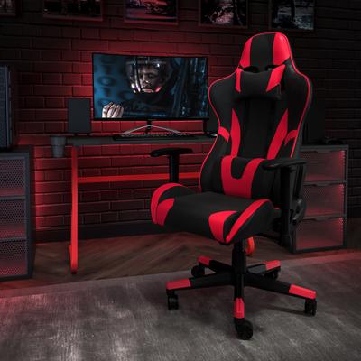 Desk Bundle - Gaming Desk, Cup Holder, Headphone Hook and Reclining Chair