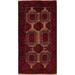 Geometric Brown & Red Afghan Balouch Area Rug Oriental Hand-Knotted - 2'11" x 5'9"