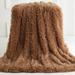 Plush Faux Fur Throw Blanket Reversible Coffee