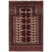 Balouch Geometric Hand-Knotted Wool Persian Oriental Area Rug - 3'9" x 2'7"