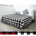 Microfiber Pom Pom Fleece Blanket Checkered White