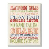 Stupell Playroom Rules In Four Colors Wood Wall Art,10 x 15, Proudly Made in USA - 10 x 15