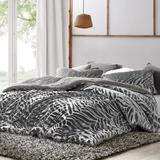 Primal Zebra - Coma Inducer® Oversized Duvet Cover Set - Silver Black