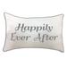 Edie At Home Celebrations Embroidered "Happily Ever After" Decorative Pillow, Cream/Black