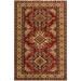 Super Kazak Jamika Red/Ivory Hand-Knotted Rug (4'1 x 6'0) - 4 ft. 1 in. x 6 ft. 0 in. - 4 ft. 1 in. x 6 ft. 0 in.