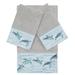 Authentic Hotel and Spa Turkish Cotton Turtles Embroidered Light Grey 3-piece Towel Set