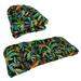 Rounded Back Tufted Indoor/Outdoor Settee Cushion Set (Set of 3) - 19 x 19