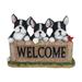 Exhart Solar Three Boston Terrier Welcome Sign Garden Statuary, 8.5 Inches tall