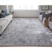 Abstract Watercolor Silver/Ivory Transitional Glam Area Rug