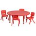45" Round Plastic Height Adjustable Activity Table Set with 2 or 4 Chairs