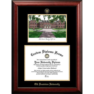 Old Dominion 14w x 11h Gold Embossed Diploma Frame with Campus Images Lithograph
