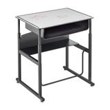 Safco Alphabetter 28" X 20" Premium Top Adjustable Height Stand Up Student Desk with Book Box and Swinging Footrest Bar