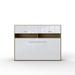 Contempo Horizontal Wall Bed with a cabinet on top and mattress 55.1 x 78.7 inch