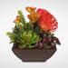 Contemporary Orange Tropical Succulent Arrangement