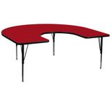 60''W x 66''L Horseshoe Thermal Laminate Activity Table - Adjustable Short Legs