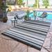 Gertmenian Fosel Muxia Grey Black Modern Stripe High-Low Indoor/ Outdoor Area Rug