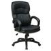 High-Back Black Bonded Leather Executive Office Chair with Padded Arms