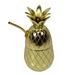 Brass Gold Pineapple Tumbler Shaker Mug with Straw and Rubber Seal