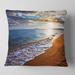 Designart 'Heavy Clouds Over Morning Beach' Seashore Throw Pillow