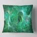 Designart 'Green Fractal Glass Texture' Abstract Throw Pillow