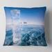 Designart 'Blue Ice under Bright Sky' Landscape Printed Throw Pillow