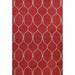Red Contemporary Trellis Oriental Area Rug Hand-tufted Wool Carpet - 9'0" x 12'0"