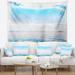 Designart 'Blue Horizon Digital Watercolor' Seascape Wall Tapestry