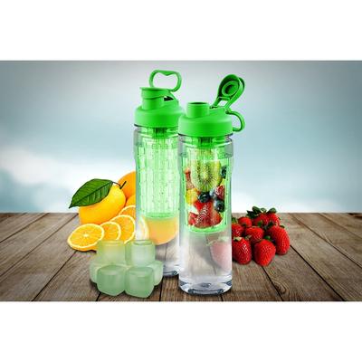 Fruit Infuser Tritan 28 oz. Water Bottle with Reusable Ice Cubes