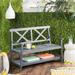 SAFAVIEH Mayer Grey 49.21-Inch W Outdoor Bench - 49.2" x 22.4" x 34.7"