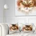 Designart 'Bold Brown Cat Watercolor Sketch' Animal Throw Pillow