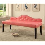 Kopt Modern Pink Faux Leather Tufted Accent Bench by Furniture of America