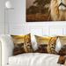 Designart 'Lion and Mount Kilimanjaro' Animal Throw Pillow