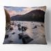 Designart 'Rocky Mountain River in Autumn' Seashore Wall Throw Pillow