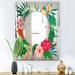 Designart 'Garland Sweet 3' Cabin and Lodge Mirror - Large Printed Wall Mirror