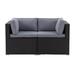 CorLiving Parksville Patio Sectional Set 2pc, Black/Grey