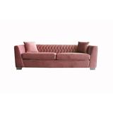 Armen Living Cambridge Velvet Sofa in Stainless Steel