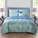 VCNY Home Harmony Reversible Blue Paisley Quilt Set