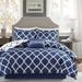 Madison Park Essentials Cole Navy Reversible Complete Comforter Set with Cotton Bed Sheets