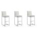 Manhattan Comfort Element 42.13 in. Chrome Stainless Steel Bar Stool (Set of 3)